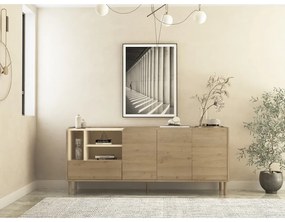 Komoda w dekorze dębu w naturalnym kolorze 180x75,5x44 cm Monza – Marckeric
