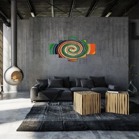Abstrakcyjny obraz - kolorowa spirala (125x70 cm)