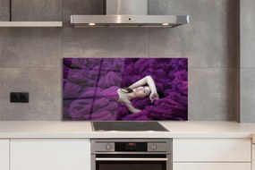 Panel nad Blat Kuchenny Portret Kobiety w Fiolecie