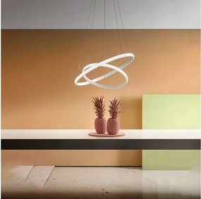 Iole S2 żyrandol LED 40 W, ściemnialny, podwójny pierścień, ciepłe światło 3000 K, 2000 lm