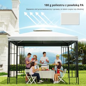 Outsunny Zapasowy Dach do Pawilonu Ogrodowego - Poliester, Kremowy Kolor, 3x3m - Ochrona przed Słońcem