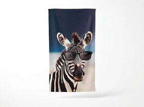 Ręcznik plażowy XXL szybko schnący COOLARA czarno-biały 150 x 210 cm, 100% mikrofibra