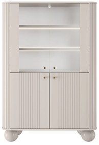 Witryna Vesper 103 cm czterodrzwiowa - kaszmir / złote uchwyty / nogi kule