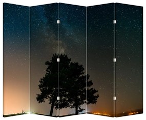 Parawan - Nocne niebo z drzewami (210x170 cm)