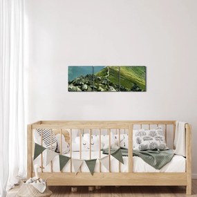 Obraz - Krajobraz górski (z zegarem) (90x30 cm)