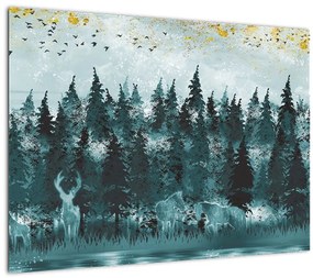 Obraz - Zwierzęta w lesie (70x50 cm)