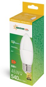 ŻARÓWKA LED ŚWIECOWA NEUTRALNA E-27 230V 6W WOJ+14352