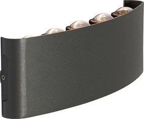 Lampa ścienna zewnętrzna ciemnoszara z LED 10-punktowym IP54 - Silly