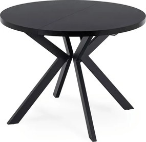 Stół Okrągły Rozkładany LUKAS 100-250 cm Czarny Loft