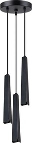 Czarna metalowa lampa wisząca z 3 smukłymi kloszami - A610 N0-K46