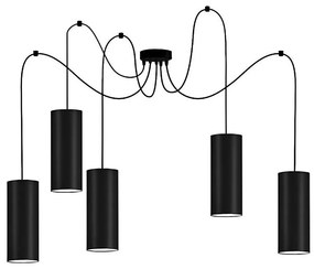 Żyrandol na lince ZIK 5xE27/40W/230V pająk czarne