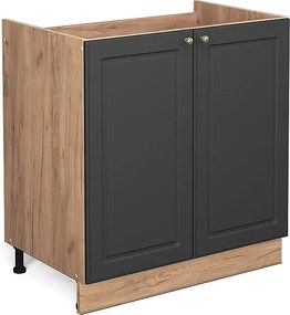 Szafka pod zlew antracytowo-złoty 80x51.6x82 fame-line