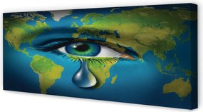 Duży obraz na płótnie Mapa w Oku z Łzą