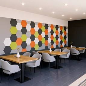 Panel akustyczny, samoprzylepny, sześciokąt, 30x26 cm, 12 szt., biały