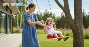 Huśtawka ogrodowa dla dzieci plastikowa Zoya czerwona 100 kg