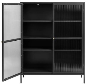 Czarna metalowa witryna 111x140 cm Bronco – Unique Furniture