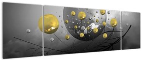 Obraz złotych abstrakcyjnych kul (170x50 cm)