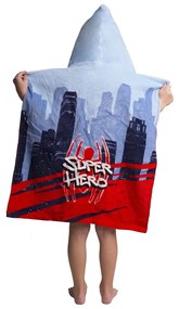 Czerwono-niebieskie ponczo dziecięce frotte Spider-Man – Jerry Fabrics