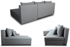 Wygodny narożnik tapicerowany - FELIX z funkcją spania i pojemnikiem na pościel, grafitowy - Sawana 05, prawy