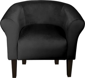 Fotel Milo tkanina Welur wygodny fotel tapicerowany do salonu i sypialni : Kolor nogi - Venge, Kolor tkaniny - VELVET - MG19, Wysokość nogi - 20 cm