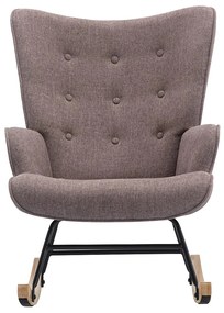 Fotel bujany z szarobeżowej tkaniny melanż - ELMINA II