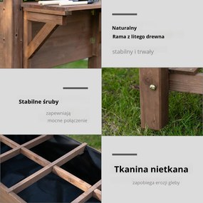 Outsunny podwyższona grządka z 8 przegródkami Skrzynka na kwiaty z litego drewna brązowa 123x54x74cm | Aosom PL