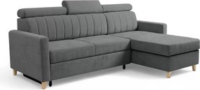 Narożnik Vario z funkcją spania uniwersalny prawo/lewostronny - szary szenil Wind 89