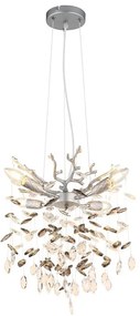Globo 64138HS - Żyrandol na lince QUEENA 4xE14/40W/230V srebrny