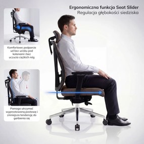 Fotel biurowy ergonomiczny brązowy VECTOR