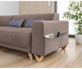 Brązowy rozkładany/ze schowkiem narożnik (lewostronny/w kształcie litery L) Classy Sophie – Miuform