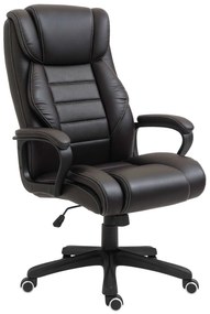 Vinsetto Krzesło biurowe z funkcją masażu, regulowany fotel dyrektorski, ergonomiczny fotel obrotowy, 6 punktów wibracyjnych, Brązowe