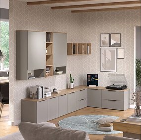 Ściana w salonie szary 80x40x50 wido