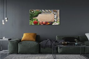 Fotoobraz na płótnie Przyprawy na Drewnianej Desce