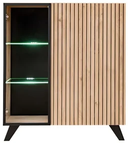 Witryna niska LIAM LED hickory jaskson ASM Meble