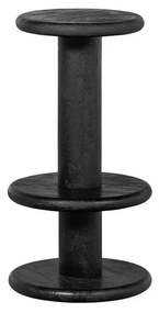 Czarny hoker z litego drewna mango 74 cm Kolby – WOOOD