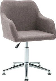 Tapicerowany fotel obrotowy do biura w kolorze taupe - Asturix