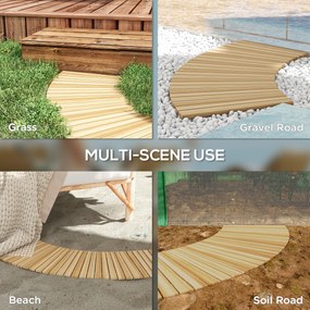 Outsunny Rolka Chodnikowa Ścieżka Ogrodowa, odporna na warunki atmosferyczne, drewno świerkowe, 120 x 47 x 1 cm, Natur