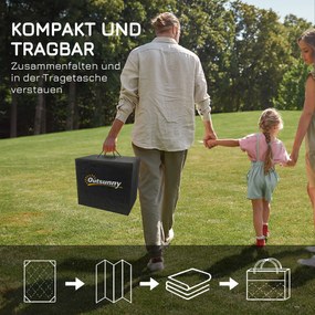 Outsunny Dywan zewnętrzny wytrzymały odporny na warunki atmosferyczne z wzorem siatki 182 x 274 cm Szary | Aosom PL