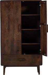 Szafka z litego drewna mango w ciemnym naturalnym kolorze 85x150x35 cm Liya – WOOOD