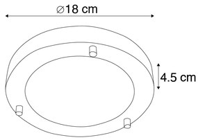 Zewnetrzna Nowoczesna lampa sufitowa stalowa 18 cm IP44 - YumaDesignerski Oswietlenie zewnetrzne