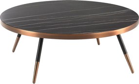 Okrągły stolik kawowy z porcelanowego marmuru i czarnej stali 2068 ANGEL CERDA