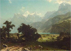 Obraz na szkle - Albert Bierstadt, Lake Lucerne, reprodukcje (70x50 cm)