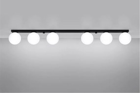 Czarna lampa sufitowa ze szklanym kloszem ø 12 cm Umerta – Sollux