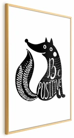 Plakat Be positive 29,7x42 cm z ramą złotą bez marginesu ARTGEIST B