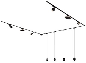 System oświetlenia szynowego z 10 lampami, czarny, 1-fazowy - Magnetic Eggy Puk