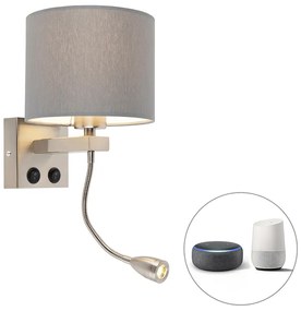 Inteligentna lampa ścienna stal z szarym odcieniem w tym Wifi A60 - Brescia Nowoczesny Oswietlenie wewnetrzne