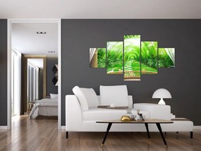 Obraz - Widok na tropikalny ogród (125x70 cm)
