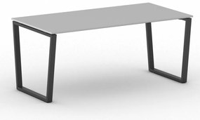 Biurko PRIMO IMPRESS, 180x90 cm, czarna podstawa, szary