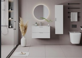 Biały Zestaw do Łazienki 80cm Szafka z Blatem Pile