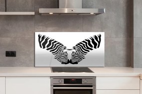 Szkło do Kuchni na Ścianę Lustrzane Odbicie Zebry